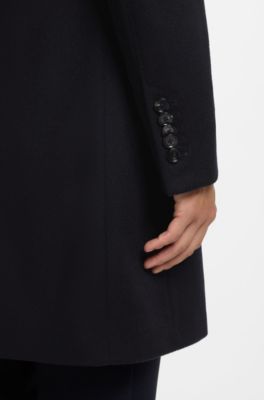 Single-breasted coat in Italian cashmere, Dark Blue