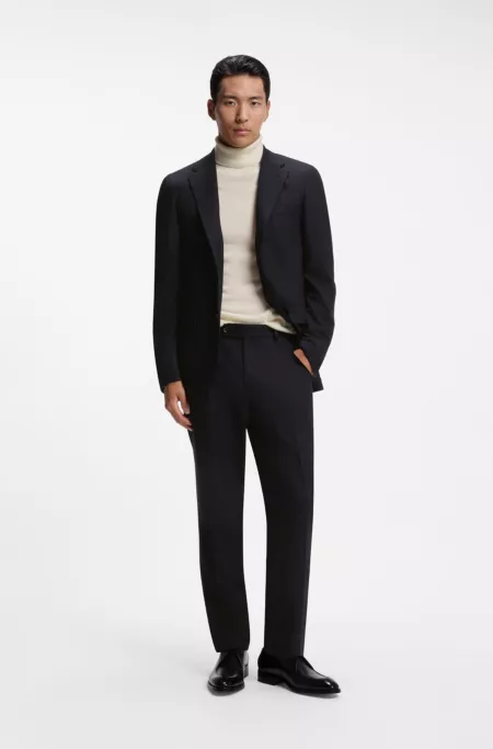 Slim-fit jacket in virgin wool and cashmere
