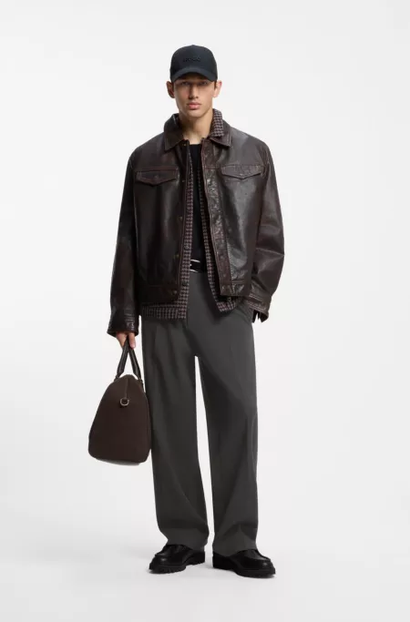 Relaxed-fit wide-leg pants in performance-stretch fabric