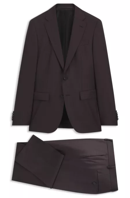 Two-piece slim-fit suit in Italian virgin wool