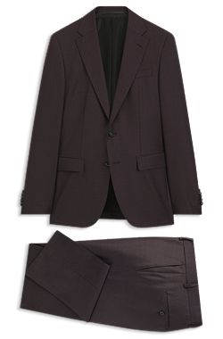 Two-piece slim-fit suit in Italian virgin wool