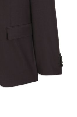Two-piece slim-fit suit in Italian virgin wool, Light Brown