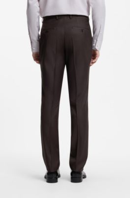 Two-piece slim-fit suit in Italian virgin wool, Light Brown