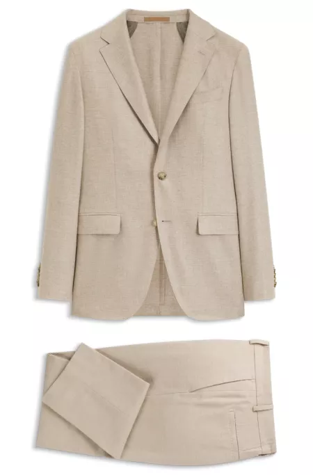 Slim-fit Italian cashmere suit with micro pattern