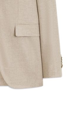 Traje slim fit de cashmere italiano con micromotivo, Beige claro