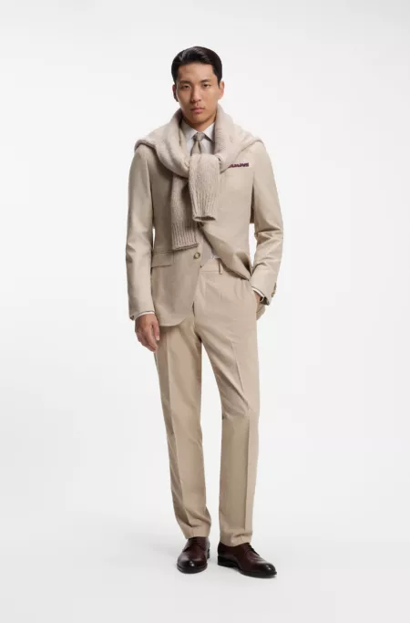 Slim-fit Italian cashmere suit with micro pattern