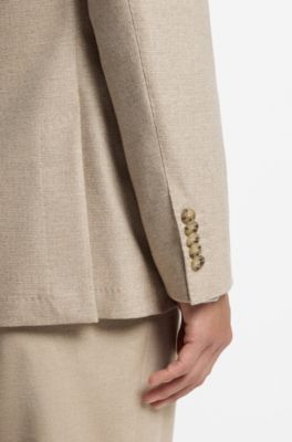 Traje slim fit de cashmere italiano con micromotivo, Beige claro