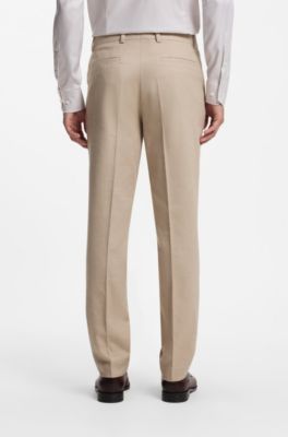 Traje slim fit de cashmere italiano con micromotivo, Beige claro