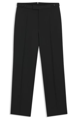 Regular-fit tuxedo pants in a wool blend, Black