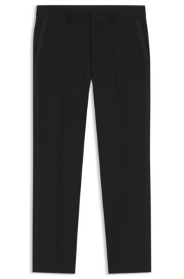 Extra-slim-fit tuxedo pants in a wool blend, Black