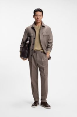 Jersey de seda con estampado de temporada, Beige claro