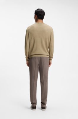 Silk-knit sweater with a seasonal pattern, Light Beige