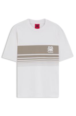 Camiseta HUGO x RB de algod&oacute;n con motivo de toro, Blanco