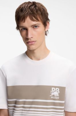 Camiseta HUGO x RB de algod&oacute;n con motivo de toro, Blanco