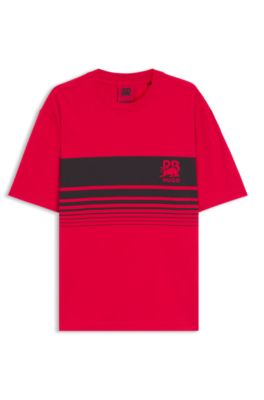Camiseta HUGO x RB de algod&oacute;n con motivo de toro, Rosa claro
