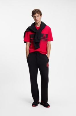 Camiseta HUGO x RB de algod&oacute;n con motivo de toro, Rosa claro