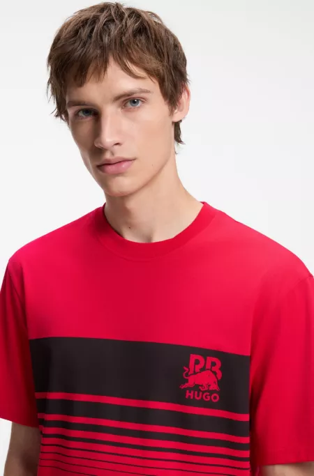 HUGO x RB cotton T-shirt with bull motif