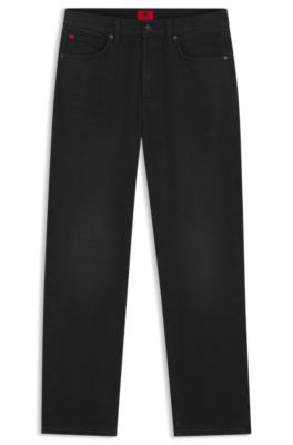 HUGO x RB regular-fit jeans in black denim, Black