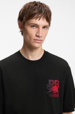 HUGO x RB camiseta de algod&oacute;n con motivo de toro, Negro