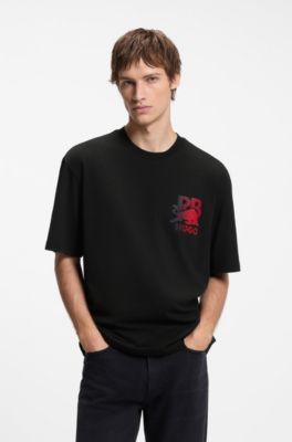 HUGO x RB camiseta de algod&oacute;n con motivo de toro, Negro