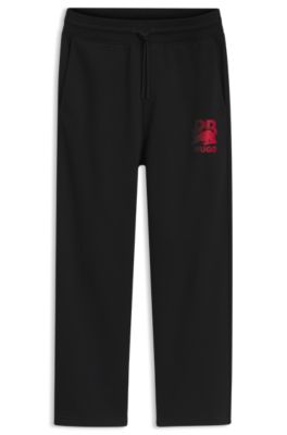 HUGO x RB track pants with bull motif, Black