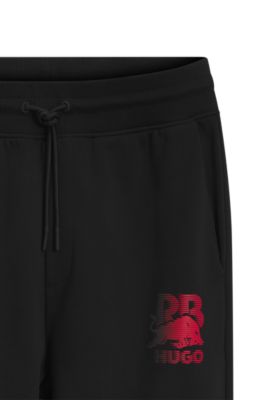 HUGO x RB track pants with bull motif, Black