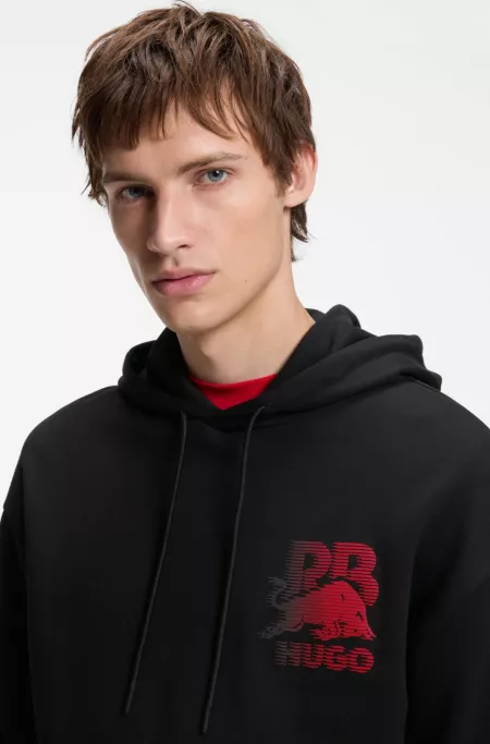 HUGO x RB cotton hoodie with bull motif