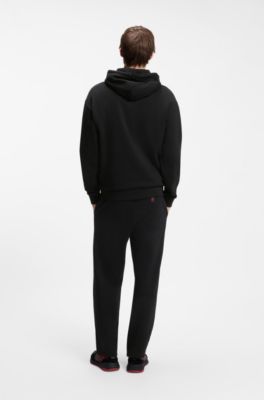 HUGO x RB cotton hoodie with bull motif, Black