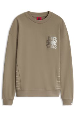 Sudadera HUGO x RB de algod&oacute;n con motivo de toro, Marr&oacute;n