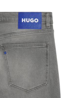 Jean Skinny en denim stretch gris d&eacute;lav&eacute;, Gris