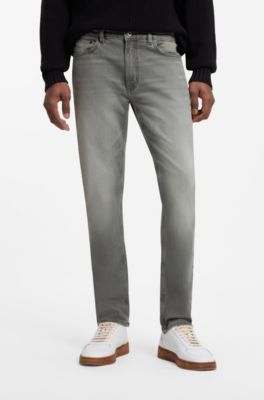 Jean Skinny en denim stretch gris d&eacute;lav&eacute;, Gris