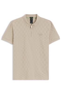 Porsche x BOSS polo con estampado Pasha, Beige claro