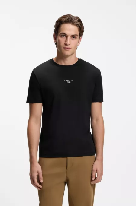 Porsche x BOSS mercerized-cotton T-shirt with glossy logo
