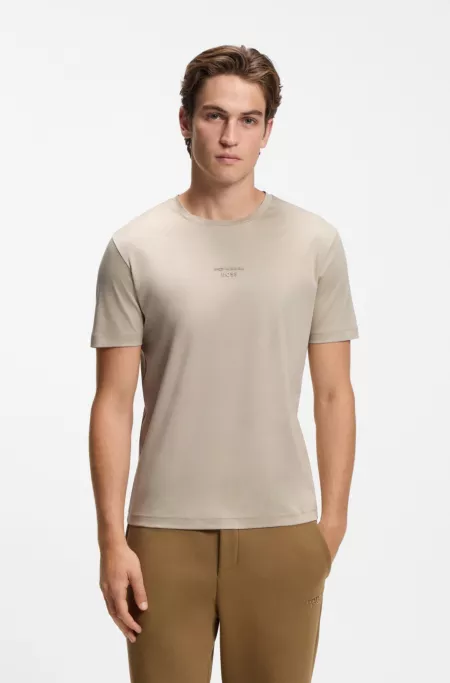 Porsche x BOSS mercerized-cotton T-shirt with glossy logo