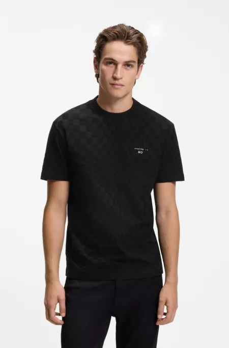 Porsche x BOSS cotton T-shirt with Pasha pattern