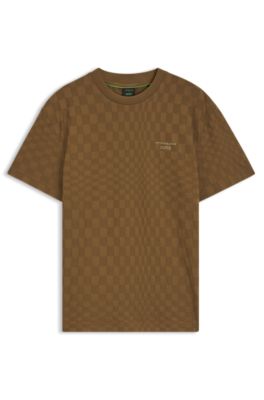 Porsche x BOSS camiseta de algod&oacute;n con estampado Pasha, Marr&oacute;n