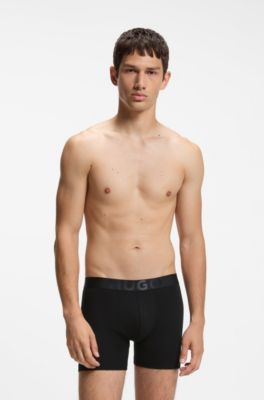 Three-pack of HUGO logo boxer briefs, Black