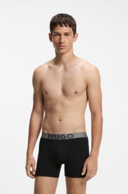 Three-pack of HUGO logo boxer briefs, Black