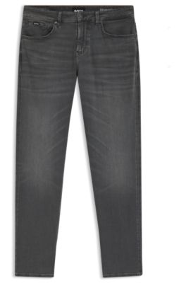 Maine Jean Regular en denim stretch noir, Gris sombre