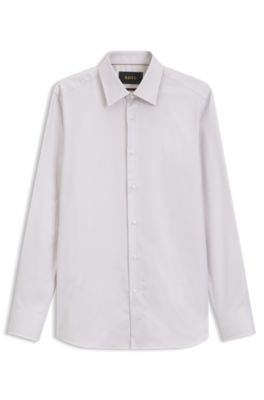Camisa slim fit de algod&oacute;n resistente a las arrugas, Beige claro