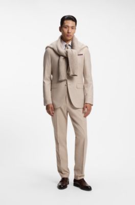 Chemise Slim en coton infroissable, Beige clair