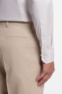 Chemise Slim en coton infroissable, Beige clair