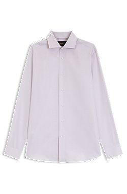 Regular-fit shirt in fine-striped Italian-made cotton