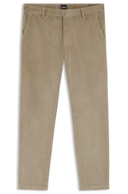 Pantalones modern fit de pana con algod&oacute;n, Marr&oacute;n claro