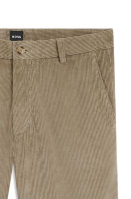 Pantalones modern fit de pana con algod&oacute;n, Marr&oacute;n claro