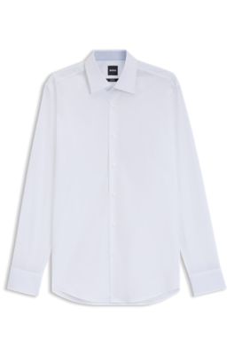 Camisa slim fit de algod&oacute;n el&aacute;stico de planchado f&aacute;cil, Blanco