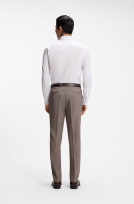 Camisa slim fit de algod&oacute;n el&aacute;stico de planchado f&aacute;cil, Blanco