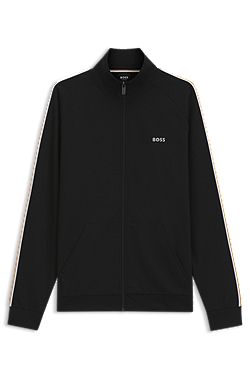 Chaqueta homewear de algodón con cinta en las mangas