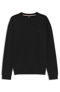 Sudadera de algodón con logo bordado y vivos de satén