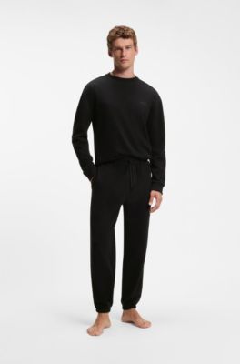 Pantalon d&rsquo;int&eacute;rieur en coton &agrave; logo brod&eacute;, Noir